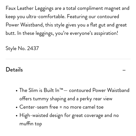 SPANX Faux Leather Leggings Black Large - Picture 10 of 10